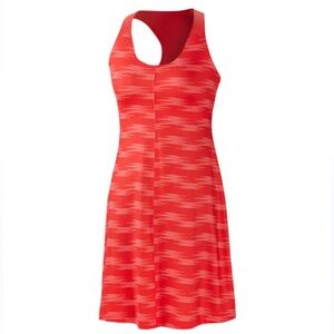 Columbia Sportswear Prima Agua Dress in red hibiscus atari print EUC L